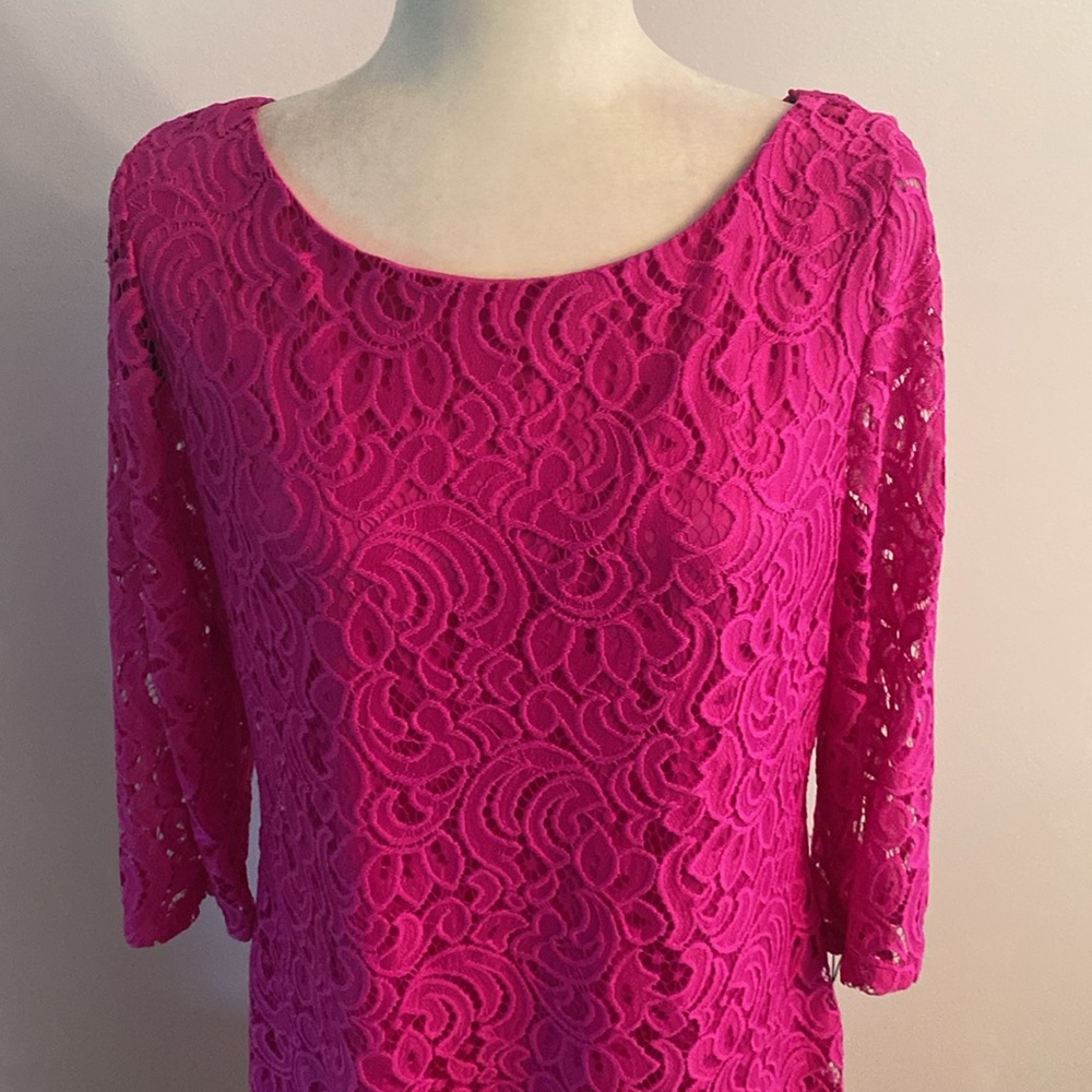 Ivanka Trump NWT Fushia lace size 16 dress - Picture 2 of 11